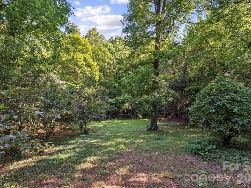 2227 Wensley Drive, Charlotte, NC 28210.  MLS# CAR4376969, YatesRealty ID 19311. Look at this rear yard! Over half an acre