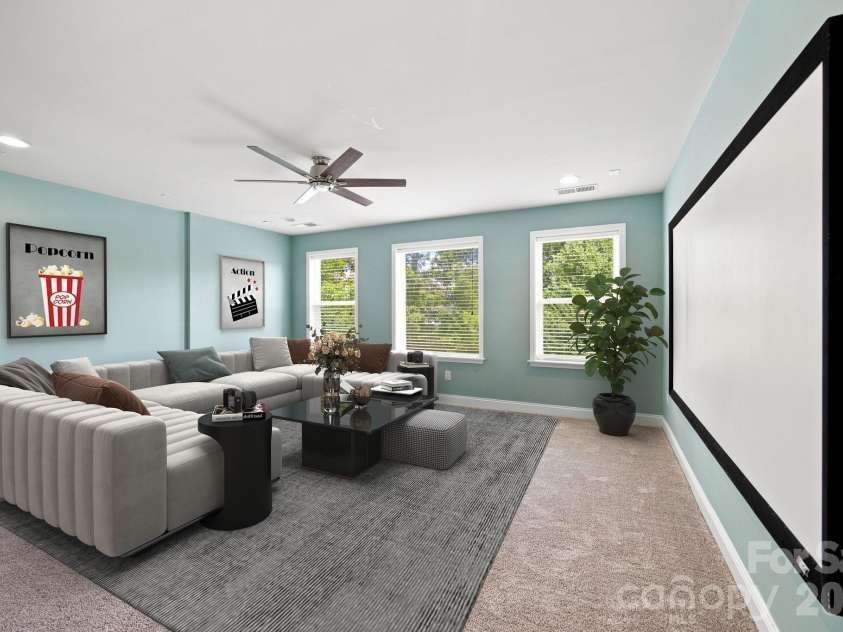 7223 Old Valley Way, Harrisburg, NC 28075.  MLS# CAR4378364, YatesRealty ID 19342. Media room virtually staged