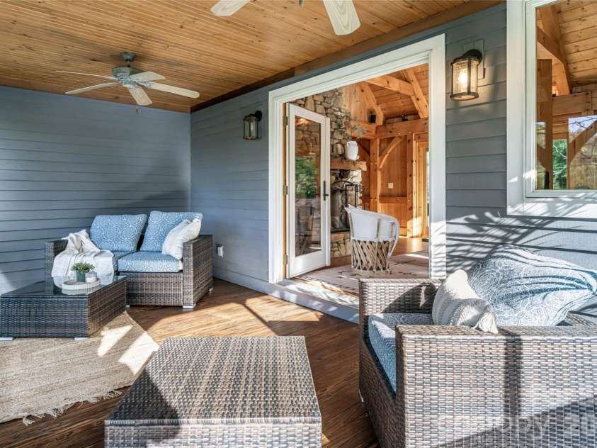 10 and 12 Dogwood Hills Lane, Weaverville, NC 28787.  MLS# CAR4374354, YatesRealty ID 19362. Front Screen Porch