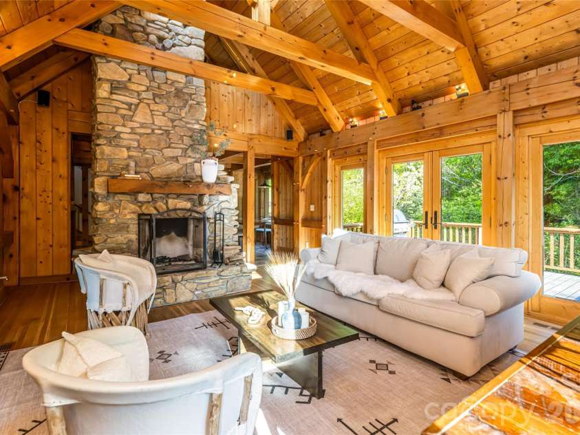 10 and 12 Dogwood Hills Lane, Weaverville, NC 28787.  MLS# CAR4374354, YatesRealty ID 19362. Striking Post and Beam Construction 