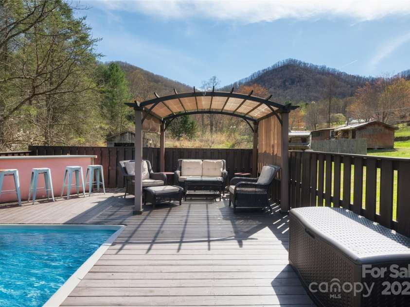 492 Paint Fork Road, Barnardsville, NC 28709.  MLS# CAR4239346, YatesRealty ID 19369. Pool Deck
