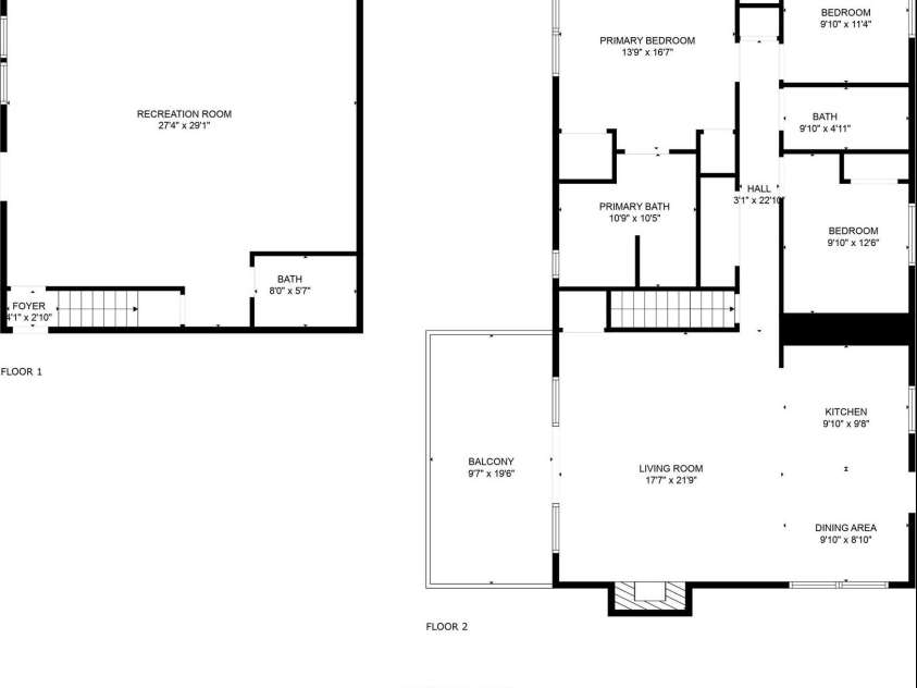 799 Coyote Hollow Road, Waynesville, NC 28785.  MLS# CAR4267416, YatesRealty ID 19408. Floor plan for both living areas. 2 Car Garage not shown