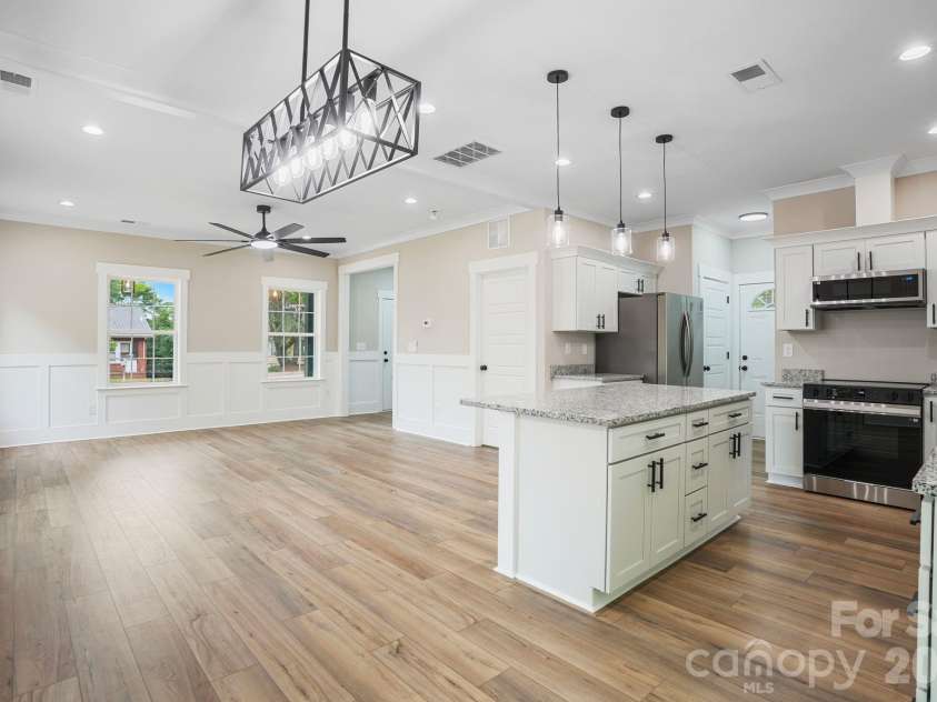 319 Grice Street, Shelby, NC 28150.  MLS# CAR4377750, YatesRealty ID 19419. Living room/Kitchen