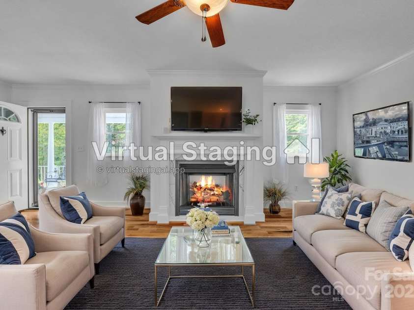 3804 Lippard Lane, Valdese, NC 28690.  MLS# CAR4266483, YatesRealty ID 19444. Virtual staged family room