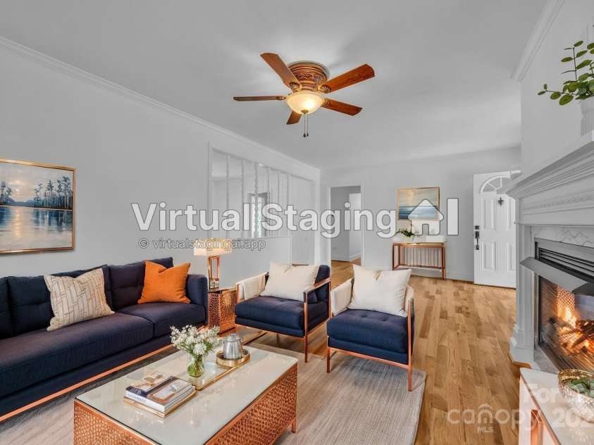 3804 Lippard Lane, Valdese, NC 28690.  MLS# CAR4266483, YatesRealty ID 19444. Virtual staged family room