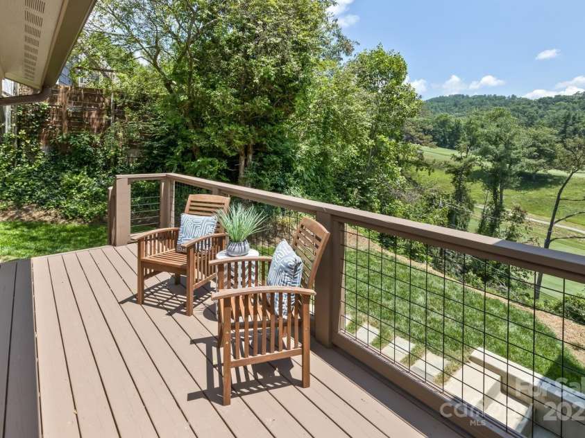 41 Robinhood Road, Asheville, NC 28804.  MLS# CAR4269565, YatesRealty ID 19447. DECK OVERLOOKING 16TH HOLE