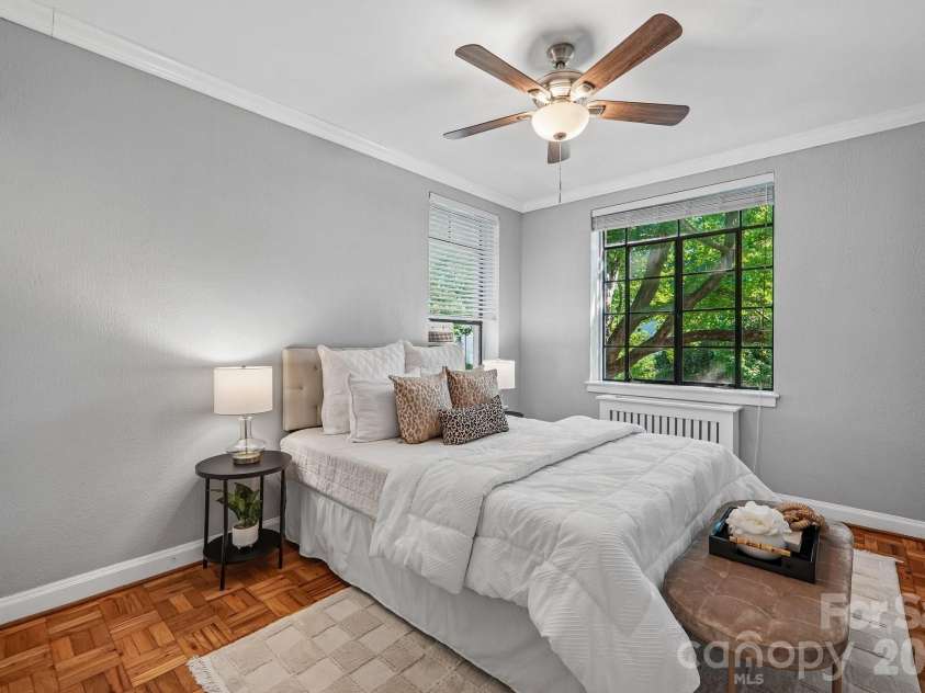 1121 Myrtle Avenue, Charlotte, NC 28203.  MLS# CAR4421930, YatesRealty ID 19454. Bedroom with a/c window unit