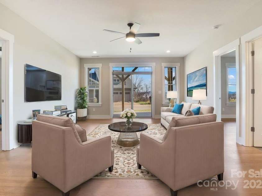 175 Waightstill Drive, Arden, NC 28704.  MLS# CAR3874338, YatesRealty ID 19507. Lower Level Rec Room (Virtually Staged)