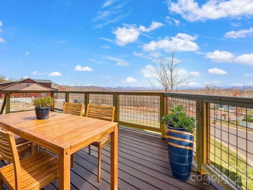 175 Waightstill Drive, Arden, NC 28704.  MLS# CAR3874338, YatesRealty ID 19507. Open Wrap-around Deck (virtually staged)