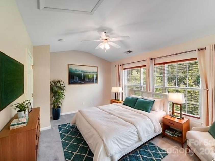 9800 Walkers Glen Drive, Concord, NC 28027.  MLS# CAR4265265, YatesRealty ID 19543. Primary bedroom Virtually staged