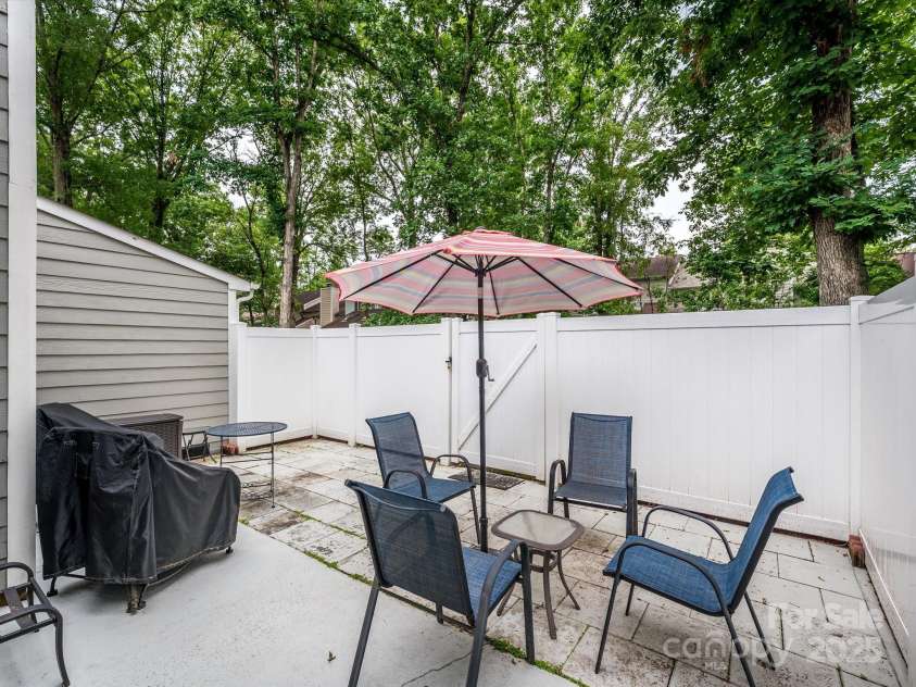 11120 Sevilla Court, Charlotte, NC 28226.  MLS# CAR4268684, YatesRealty ID 19545. Private Patio.