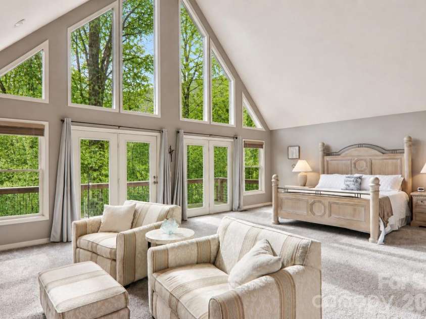 208 Buckeye Road, Maggie Valley, NC 28751.  MLS# CAR4372211, YatesRealty ID 19545. Primary bedroom VIEWS