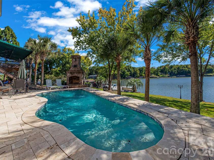 5650 Riverfront Road, Clover, SC 29710.  MLS# CAR4310458, YatesRealty ID 19574. Gunite Pool with Fireplace