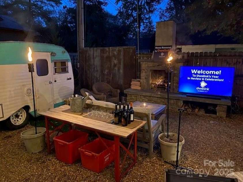 506 Clement Avenue, Charlotte, NC 28204.  MLS# CAR4266566, YatesRealty ID 19575. *Nighttime Photo of Backyard