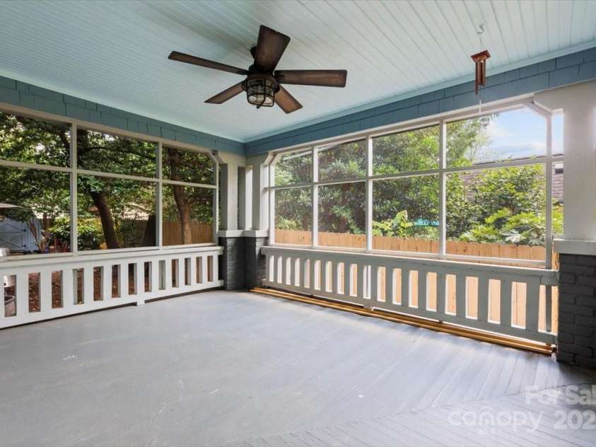 506 Clement Avenue, Charlotte, NC 28204.  MLS# CAR4266566, YatesRealty ID 19575. Side Screened Porch