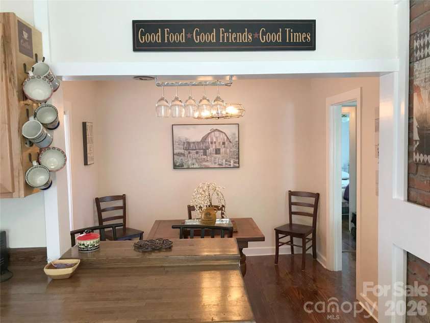 144 Macedonia Road, Asheville, NC 28804.  MLS# CAR4371686, YatesRealty ID 19598. Kitchen view into dining room