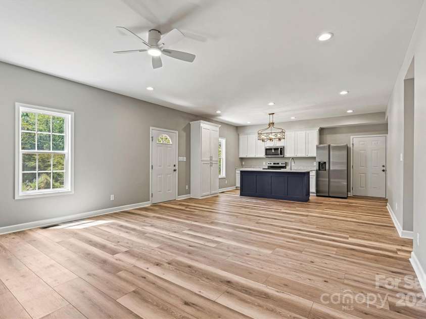 102 Kerda Street, Taylorsville, NC 28681.  MLS# CAR4244312, YatesRealty ID 19617. Open Concept Living/Dining/Kitchen View