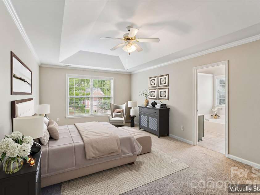 1206 Arrow Lake Court, Fort Mill, SC 29707.  MLS# CAR4371326, YatesRealty ID 19622. Primary bedroom virtually staged