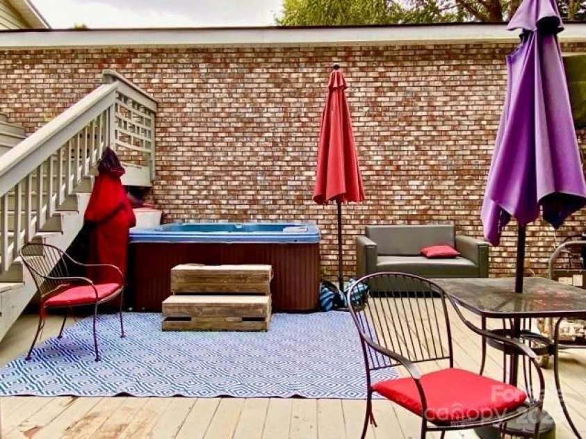 142 Justice Street, Fletcher, NC 28732.  MLS# CAR4234693, YatesRealty ID 19634. A 4-person spa surrounded by nature offers the perfect end to your day