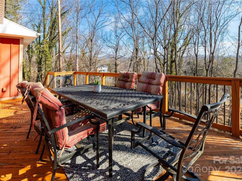 15 Weaver Hill Road, Asheville, NC 28805.  MLS# CAR4217723, YatesRealty ID 1966. Back deck with mountain views