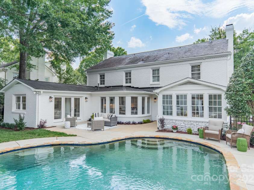 601 Cherokee Road, Charlotte, NC 28207.  MLS# CAR4268170, YatesRealty ID 19669. Pool & Back Exterior
