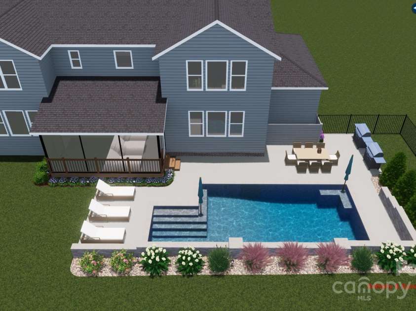 811 Penny Royal Avenue, Fort Mill, SC 29715.  MLS# CAR4245584, YatesRealty ID 19687. This is a rendering for  pool for illustration purposes only