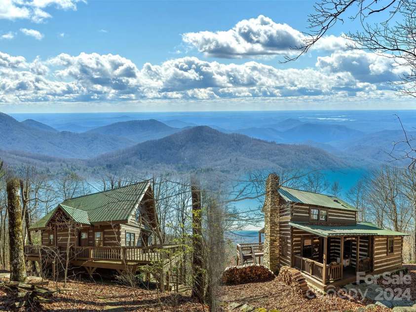 1074 Indian Camp Mountain Road, Rosman, NC 28772.  MLS# CAR4109820, YatesRealty ID 1970. Cabin and guest cabin with amazing long range views