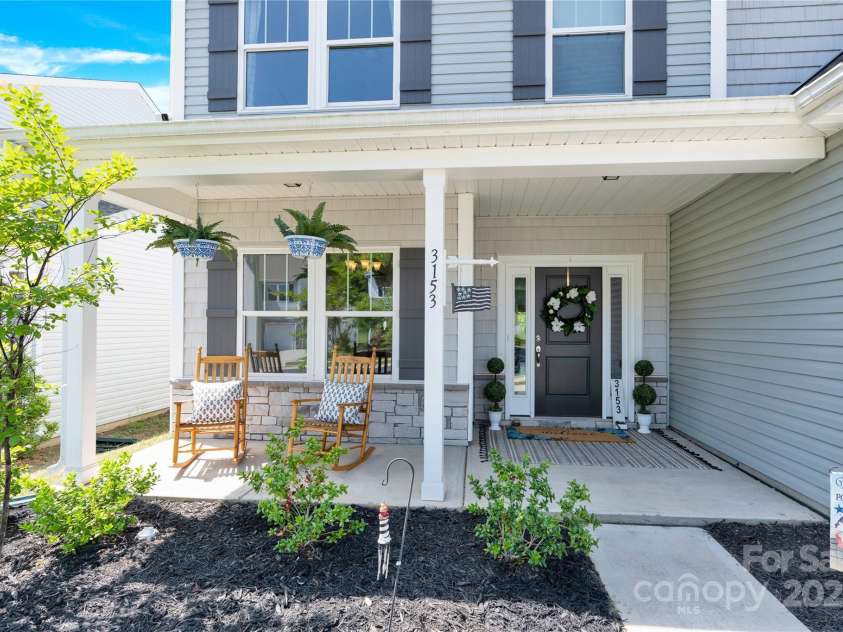 3153 Pinehills Way, Mount Holly, NC 28120.  MLS# CAR4247009, YatesRealty ID 19705. Covered Front Porch