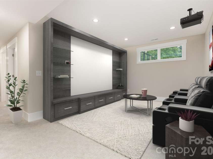 2076 Landry Lane, Rock Hill, SC 29732.  MLS# CAR4389669, YatesRealty ID 19741. Lower Level Theater Room (staged)