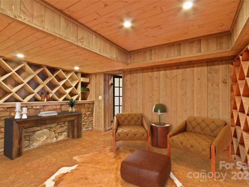1245 Laurel Lane, Blowing Rock, NC 28605.  MLS# CAR4228582, YatesRealty ID 19780. (Virtual Staging). Wine Room (Lower level).
