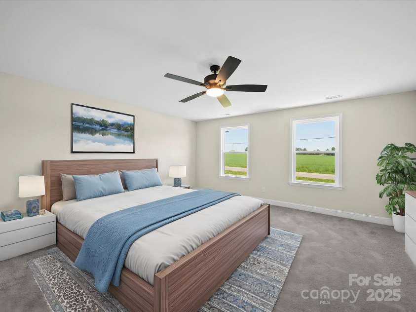 3012 Isle Lane, Monroe, NC 28110.  MLS# CAR4246920, YatesRealty ID 19822. Virtually Staged Primary Bedroom