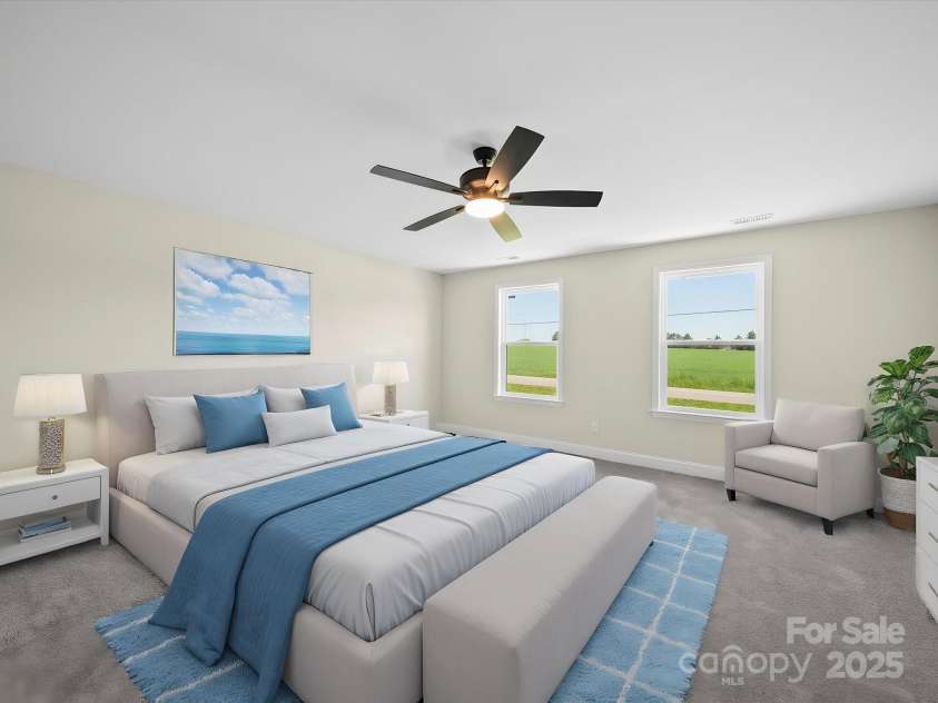 3012 Isle Lane, Monroe, NC 28110.  MLS# CAR4246920, YatesRealty ID 19822. Virtually Staged Primary Bedroom