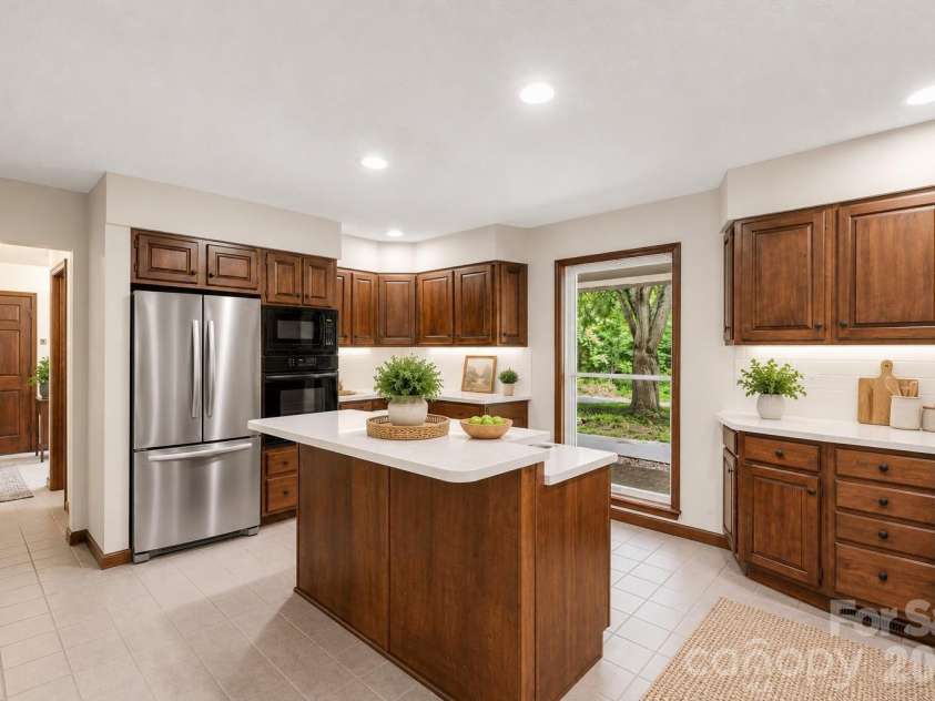 35 Byrd Road, Candler, NC 28715.  MLS# CAR4379213, YatesRealty ID 19829. Virtually staged Kitchen & Countertops