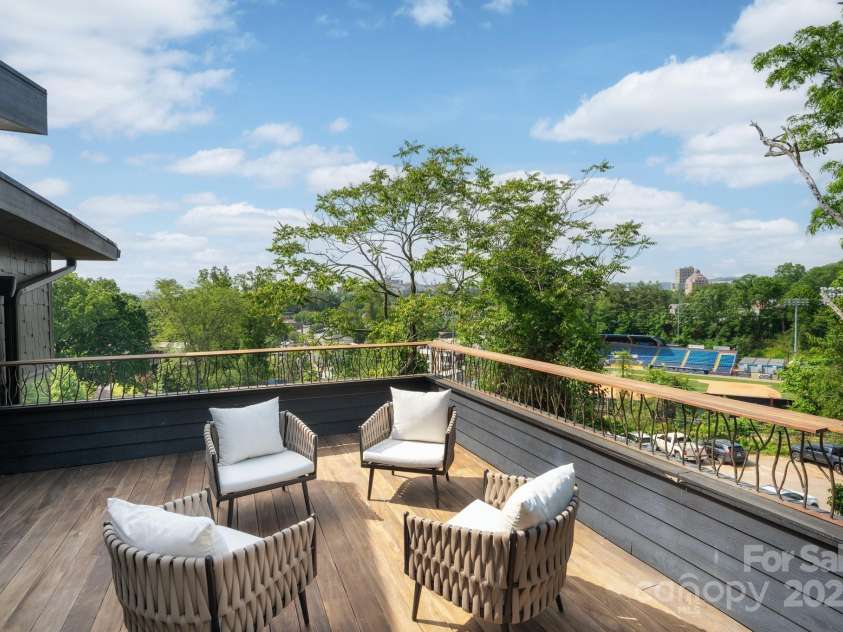53 Buchanan Place, Asheville, NC 28801.  MLS# CAR4257148, YatesRealty ID 19830. Oversized Third Floor Deck with Baseball Stadium,City and Mountain Views