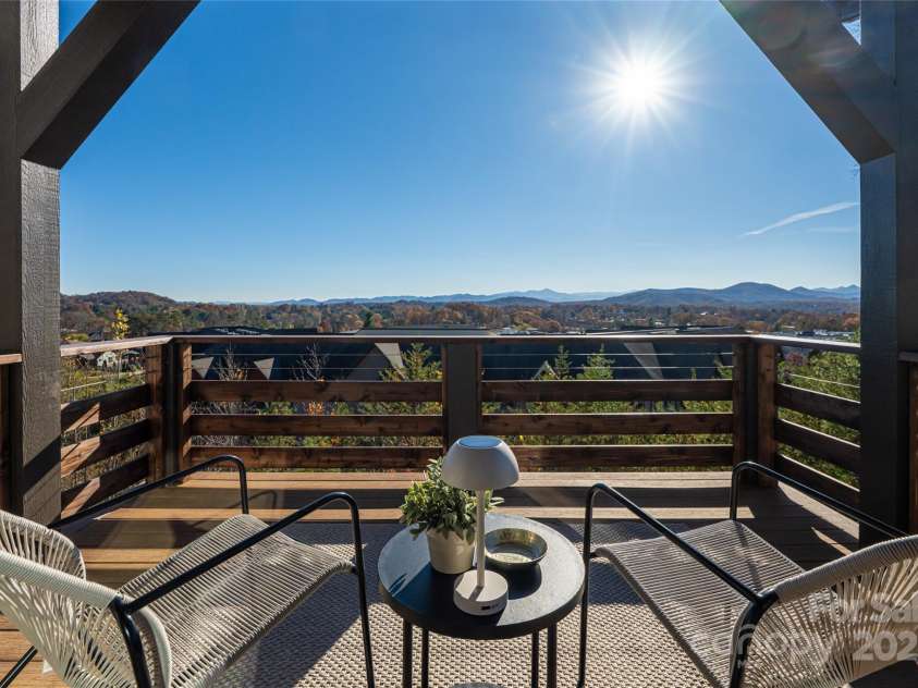 608 Storybook Villas Trail, Asheville, NC 28804.  MLS# CAR4294155, YatesRealty ID 1984. Main level deck with views - Similar