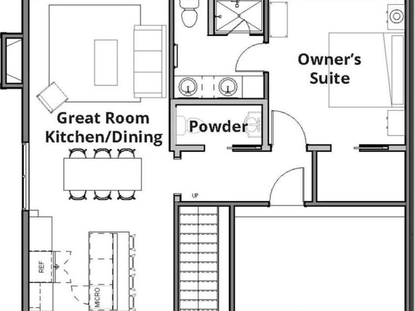 608 Storybook Villas Trail, Asheville, NC 28804.  MLS# CAR4294155, YatesRealty ID 1984. Main level floor plan