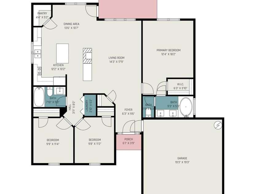 11709 BLACK MAPLE Avenue, Charlotte, NC 28269.  MLS# CAR4367081, YatesRealty ID 19850. Great split bedroom floor plan with attached front load garage