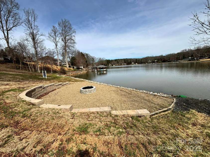 4399 Reed Creek Drive, Sherrills Ford, NC 28673.  MLS# CAR4225911, YatesRealty ID 19857. Lakeside fire pit