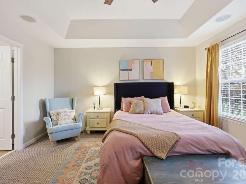 7135 Meyer Road, Fort Mill, SC 29715.  MLS# CAR4377464, YatesRealty ID 19864. Primary Bedroom - overlooking backyard