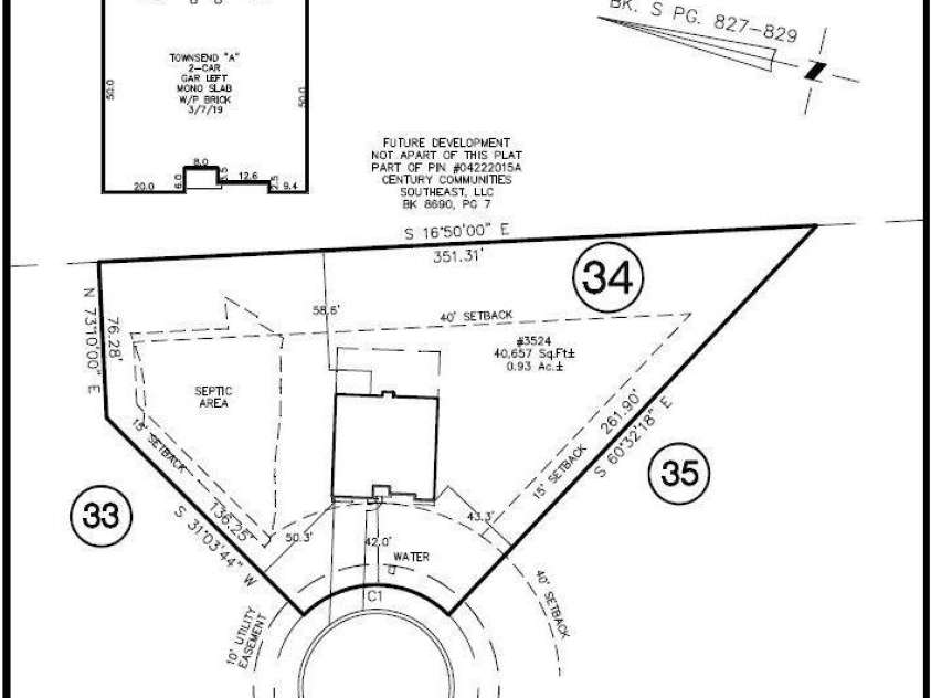 3524 Oasis Drive, Monroe, NC 28112.  MLS# CAR4342562, YatesRealty ID 19911. Plot map