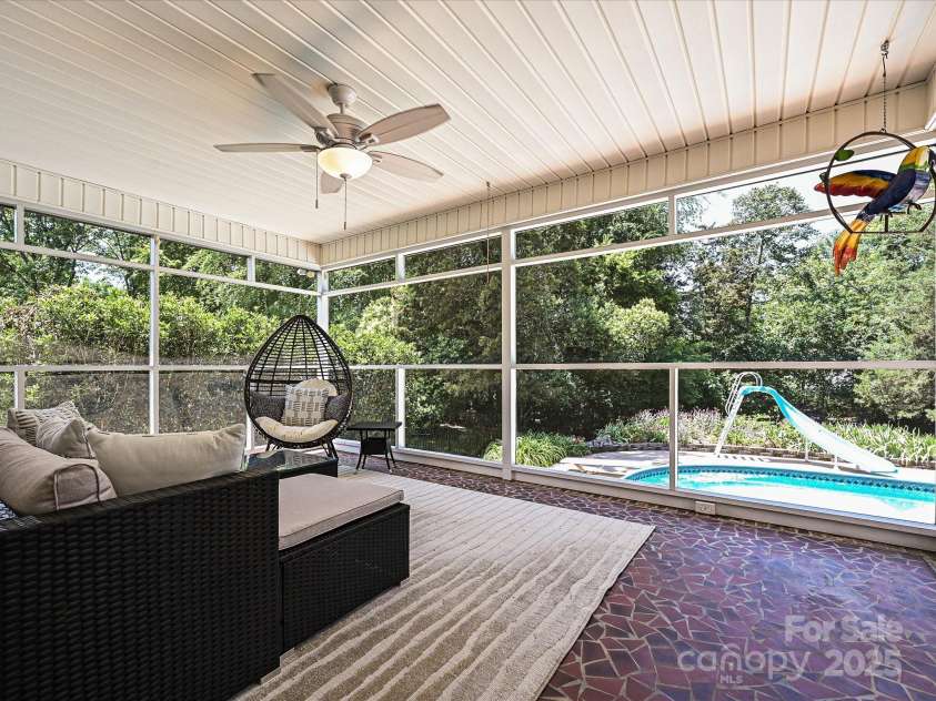 3600 Carmel Road, Charlotte, NC 28226.  MLS# CAR4223391, YatesRealty ID 19916. Screened Porch