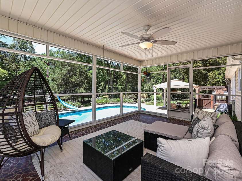 3600 Carmel Road, Charlotte, NC 28226.  MLS# CAR4223391, YatesRealty ID 19916. Screened Porch