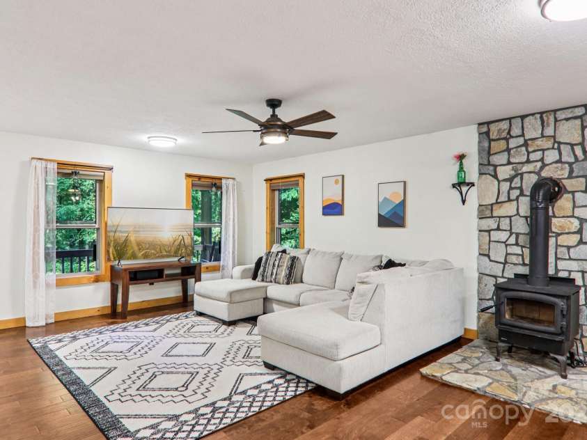2171 Black Rock Road, Cherokee, NC 28719.  MLS# CAR4270256, YatesRealty ID 19928. Living room from kitchen