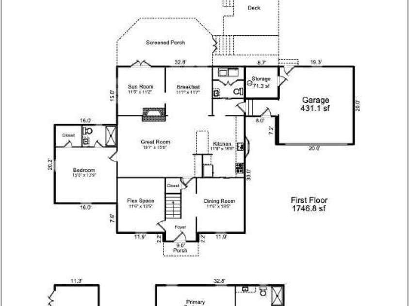 10500 Doylestown Road, Matthews, NC 28105.  MLS# CAR4364006, YatesRealty ID 19948. Measure / Floor Plan
