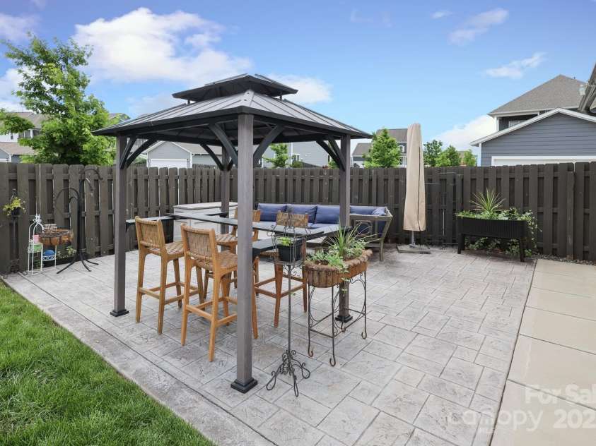 13624 Jacks Lane, Pineville, NC 28134.  MLS# CAR4251178, YatesRealty ID 19960. 20x22 Stamped Concrete Patio recently completed