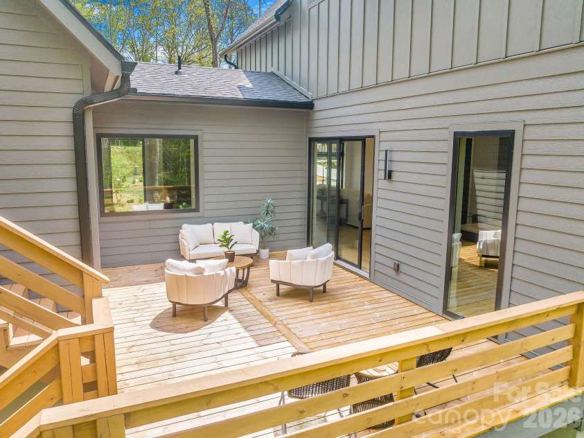 25 Ted Linn Drive, Fairview, NC 28730.  MLS# CAR4374836, YatesRealty ID 19987. Private and Spacious Deck Area