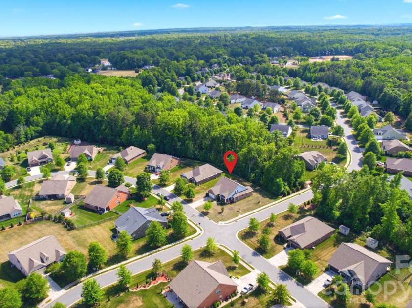 8759 Mullis Forest Court, Mint Hill, NC 28227.  MLS# CAR4377247, YatesRealty ID 19993. AERIAL VIEW