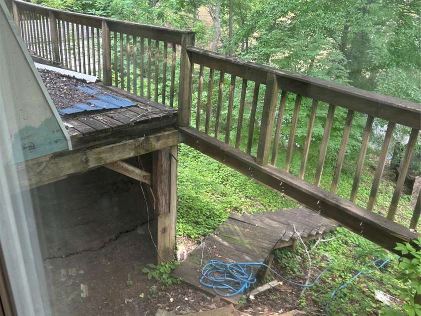177 Mountain View Lane, Troy, NC 27371.  MLS# CAR4269979, YatesRealty ID 200. Other side of the rotten back deck