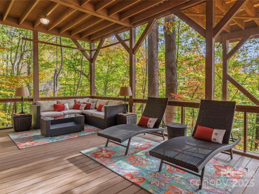 351 Buck Springs Run, Mars Hill, NC 28754.  MLS# CAR4320450, YatesRealty ID 2000. Sunset View Deck off Pool/Rec House 