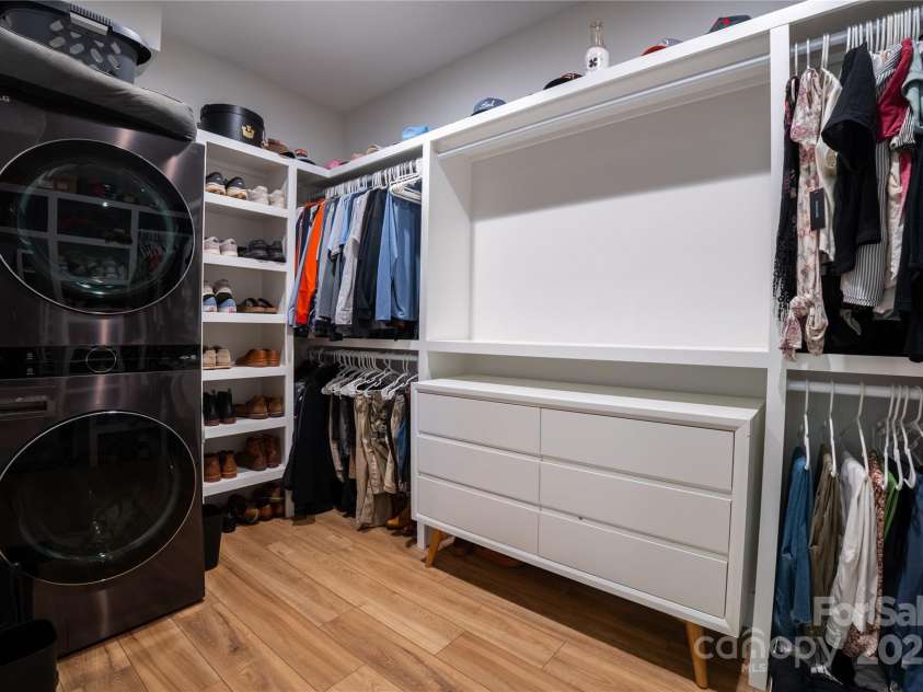 13 Cambridge Drive, Candler, NC 28715.  MLS# CAR4249606, YatesRealty ID 20021. Primary closet (laundry on all three levels)
